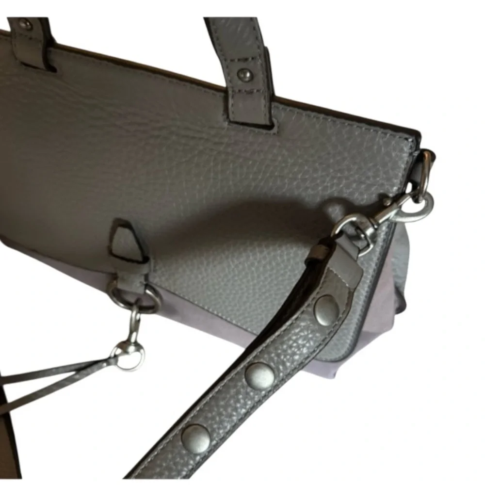 Rebecca Minkoff Medium Keith Leather  & Suede Satchel Grey